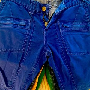 Free people blue jeans with zipper detail